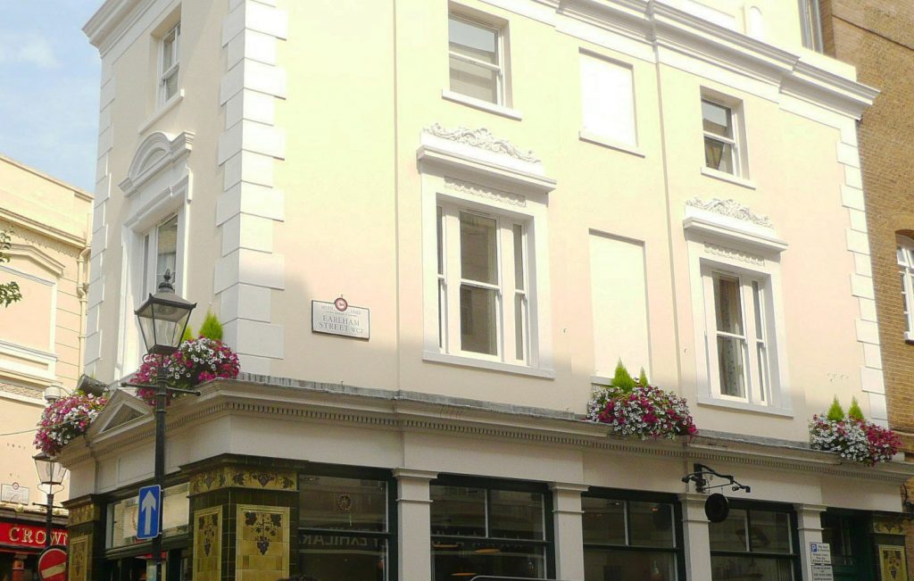 Photograph of planted window boxes on Earlham Street